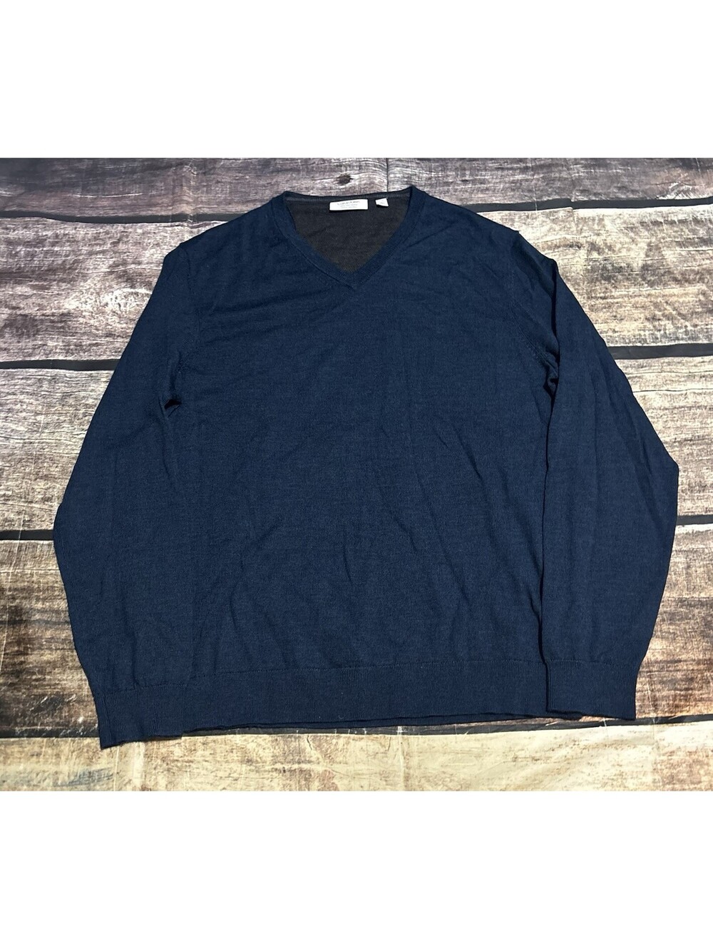 Calvin Klein Sweater Mens Large Merino Wool V-Neck Pullover
